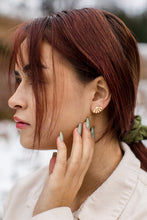 Load image into Gallery viewer, Mini Gold Sunburst Stud Earrings