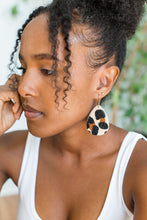 Load image into Gallery viewer, Leopard Print Leather Teardrop Earrings