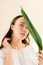 Load image into Gallery viewer, Brass Mini Oval Earrings