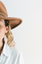 Load image into Gallery viewer, Rose Gold Leather Leaf Earrings