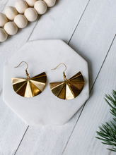Load image into Gallery viewer, Brass Sparkle Statement Earrings