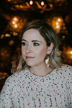 Load image into Gallery viewer, Textured Gold Leather Leaf Earrings