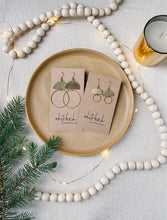 Load image into Gallery viewer, Mini Brass Half Moon Circle Statement Earrings