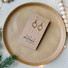 Load image into Gallery viewer, Mini Brass Circle & Bar Statement Earrings