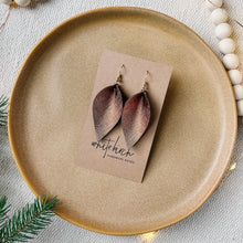 Load image into Gallery viewer, Bronze Metallic Leather Leaf Earrings