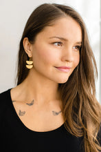 Load image into Gallery viewer, Stacked Brass Half Moon Earrings