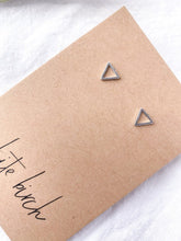 Load image into Gallery viewer, *SALE* Mini Silver Triangle Outline Stud Earrings
