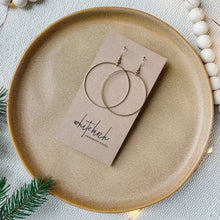 Load image into Gallery viewer, Large Brass Circle Statement Earrings