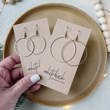 Load image into Gallery viewer, Large Brass Circle Statement Earrings