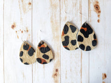 Load image into Gallery viewer, *SALE* Leopard Print Leather Teardrop Earrings
