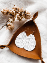 Load image into Gallery viewer, White Braided Leather Teardrop Earrings