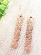Load image into Gallery viewer, Rose Gold Leather Bar Earrings