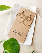 Load image into Gallery viewer, Brass Double Circle Earrings