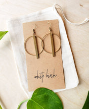 Load image into Gallery viewer, Brass Circle Bar Earrings