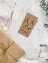 Load image into Gallery viewer, Brass Cut-Out Diamond Statement Earrings