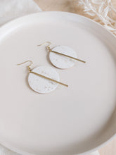 Load image into Gallery viewer, White Birch Cork and Brass Bar Earrings