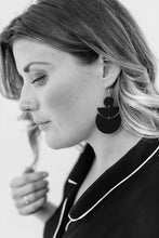 Load image into Gallery viewer, White Saffiano Leather Statement Earrings