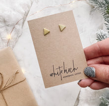 Load image into Gallery viewer, Mini Gold Triangle Stud Earrings