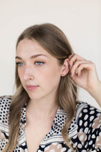 Load image into Gallery viewer, *SALE* Mini Distressed Brass Bar Stud Earrings