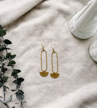 Load image into Gallery viewer, Brass Large Oval Earrings