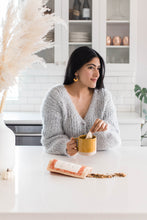 Load image into Gallery viewer, Mustard Yellow Leather & Brass Ring Geometric Earrings