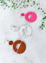 Load image into Gallery viewer, Hot Pink Leather Bold Statement Earrings