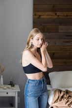 Load image into Gallery viewer, Rootbeer Brown Leather & Mini Brass Disc Geometric Earrings