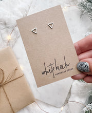 Load image into Gallery viewer, *SALE* Mini Silver Triangle Outline Stud Earrings