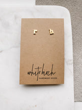 Load image into Gallery viewer, Gold Letter Earrings