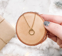 Load image into Gallery viewer, Brass Hexagon Necklace