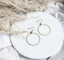Load image into Gallery viewer, Brass Circle Statement Earrings
