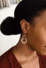 Load image into Gallery viewer, Brass Sunflower Earrings