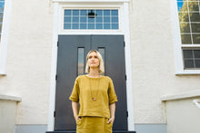 Load image into Gallery viewer, Geometric Brown & Teal Leather Necklace