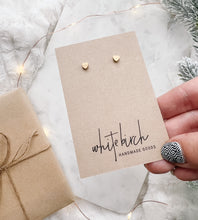 Load image into Gallery viewer, Mini Brass Heart Stud Earrings