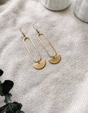 Load image into Gallery viewer, Brass Large Oval Earrings