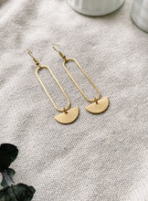 Load image into Gallery viewer, Brass Large Oval Earrings