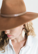 Load image into Gallery viewer, Rose Gold Leather Leaf Earrings