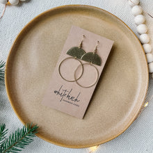 Load image into Gallery viewer, Brass Half Moon Circle Statement Earrings