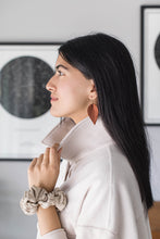 Load image into Gallery viewer, Cinnamon Textured Leather Leaf Earrings