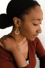 Load image into Gallery viewer, Brass Sunflower Earrings