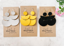 Load image into Gallery viewer, White Saffiano Leather Statement Earrings