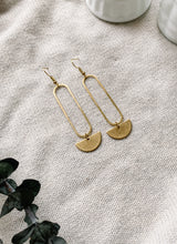 Load image into Gallery viewer, Brass Large Oval Earrings