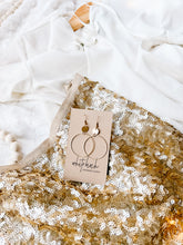 Load image into Gallery viewer, Brass Deco Circle Earrings