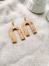 Load image into Gallery viewer, *SALE* - Rose Gold Cork Leather Arch Earrings
