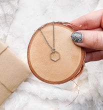 Load image into Gallery viewer, Silver Hexagon Necklace