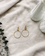 Load image into Gallery viewer, Brass Deco Circle Earrings