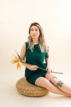 Load image into Gallery viewer, *SALE* Yellow Leather & Brass Circle Earrings With Raw Brass Hooks