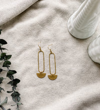 Load image into Gallery viewer, Brass Large Oval Earrings