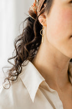 Load image into Gallery viewer, Mini Brass Circle & Bar Statement Earrings