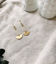 Load image into Gallery viewer, Brass Mini Oval Earrings